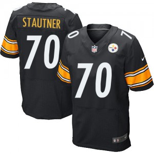 Hommes Nike Pittsburgh Steelers # 70 Ernie Stautner Élite Noir couleur NFL maillot de Team
