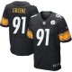Men Nike Pittsburgh Steelers &91 Kevin Greene Elite Black Team Color NFL Jersey