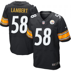 Hommes Nike Pittsburgh Steelers # 58 Jack Lambert élite noir équipe NFL Maillot Magasin de couleur