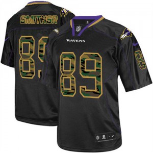 Hommes Nike Baltimore Ravens # 89 Steve Smith Sr Élite noire Camo Fashion NFL Maillot Magasin