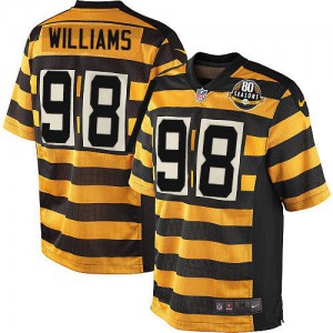 Hommes Nike Pittsburgh Steelers # 98 Vince Williams élite jaune/noir alternent 80e anniversaire Throwback NFL Maillot Magasin Hommes Nike Pittsburgh Steelers # 98 Vince Williams élite jaune/noir alternent 80e anniversaire Throwback NFL Maillot Magasin
