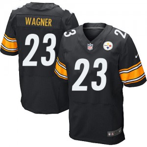 Hommes Nike Pittsburgh Steelers # 23 Mike Wagner élite noir équipe NFL Maillot Magasin de couleur