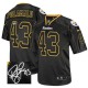 Men Nike Pittsburgh Steelers &43 Troy Polamalu Elite Lights Out Black Autographed NFL Jersey