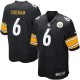 Youth Nike Pittsburgh Steelers &6 Shaun Suisham Elite Black Team Color NFL Jersey