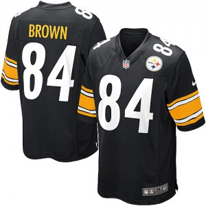 Jeunesse Nike Pittsburgh Steelers # 84 Antonio Brown élite noir équipe NFL Maillot Magasin de couleur