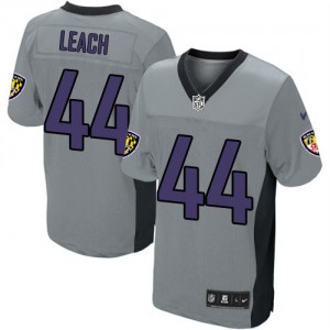 Hommes Nike Baltimore Ravens # 44 Vonta Leach élite gris ombre NFL Maillot Magasin