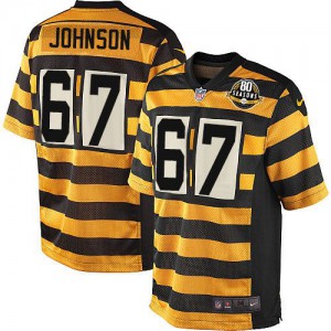 Jeunesse Nike Pittsburgh Steelers # 67 Wesley Johnson élite jaune/noir alternent 80e anniversaire Throwback NFL Maillot Magasin Jeunesse Nike Pittsburgh Steelers # 67 Wesley Johnson élite jaune/noir alternent 80e anniversaire Throwback NFL Maillot Magasin