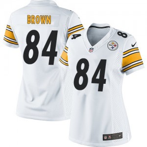Femmes Nike Pittsburgh Steelers # 84 Antonio brun Élite blanc NFL Maillot Magasin