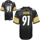 Reebok Pittsburgh Steelers &91 Kevin Greene Black Team Color Authentic Throwback NFL Jersey