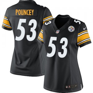 Femmes Nike Pittsburgh Steelers # 53 Maurkice Pouncey Élite noire couleur NFL maillot de l'équipe Femmes Nike Pittsburgh Steelers # 53 Maurkice Pouncey Élite noire couleur NFL maillot de l'équipe