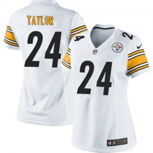 Femmes Nike Pittsburgh Steelers # 24 Ike Taylor Élite blanc NFL Maillot Magasin