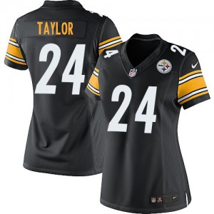 Femmes Nike Pittsburgh Steelers # 24 Ike Taylor Élite Noir couleur NFL maillot de Team