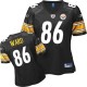 Reebok Pittsburgh Steelers &86 Hines Ward Black Women Team Color Premier EQT Throwback NFL Jersey