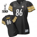 Reebok Pittsburgh Steelers &86 Hines Ward Black Women Field Flirt Super Bowl XLV Premier EQT Throwback NFL Jersey