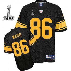 Reebok Pittsburgh Steelers # 86 Hines Ward noir jaune numéro remplaçant Super Bowl XLV Throwback authentique NFL maillot Reebok Pittsburgh Steelers # 86 Hines Ward noir jaune numéro remplaçant Super Bowl XLV Throwback authentique NFL maillot