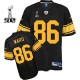 Reebok Pittsburgh Steelers &86 Hines Ward Black With Yellow Number Alternate Super Bowl XLV Authentic Throwback NFL Jersey