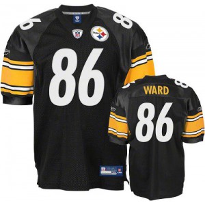 Reebok Pittsburgh Steelers # 86 Hines Ward Noir équipe couleur Throwback authentique NFL maillot