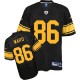 Reebok Pittsburgh Steelers &86 Hines Ward Black With Yellow Number Alternate Replica Throwback NFL Jersey