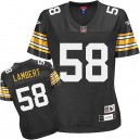 Reebok Pittsburgh Steelers &58 Jack Lambert Black Women Throwback Team Color Premier EQT NFL Jersey