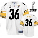 Reebok Pittsburgh Steelers &36 Jerome Bettis White Super Bowl XLV Authentic Throwback NFL Jersey