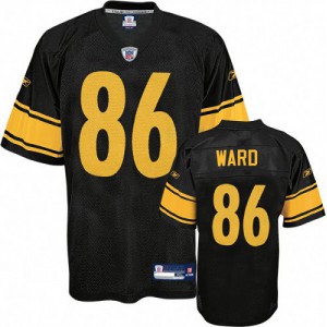 Reebok Pittsburgh Steelers # 86 Hines Ward noir jaune numéro remplaçant Throwback authentique NFL maillot