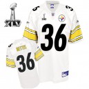 Reebok Pittsburgh Steelers &36 Jerome Bettis White Super Bowl XLV Premier EQT Throwback NFL Jersey