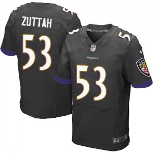 Hommes Nike Baltimore Ravens # 53 Jeremy Zuttah Élite noir alternent NFL Maillot Magasin