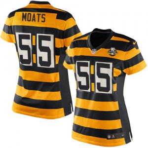 Femmes Nike Pittsburgh Steelers # 55 Arthur Moats élite jaune/noir alternent 80e anniversaire Throwback NFL Maillot Magasin