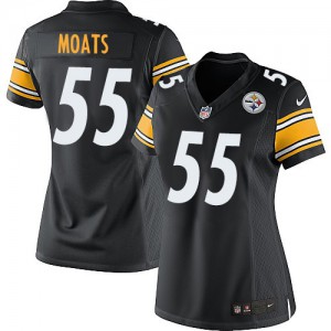 Femmes Nike Pittsburgh Steelers # 55 Arthur Moats Élite noire couleur NFL maillot de l'équipe Femmes Nike Pittsburgh Steelers # 55 Arthur Moats Élite noire couleur NFL maillot de l'équipe