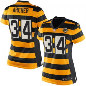 Femmes Nike Pittsburgh Steelers # 34 Dri Archer Élite jaune/noir alternent 80e anniversaire Throwback NFL Maillot Magasin Femmes Nike Pittsburgh Steelers # 34 Dri Archer Élite jaune/noir alternent 80e anniversaire Throwback NFL Maillot Magasin