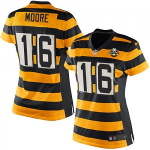Femmes Nike Pittsburgh Steelers # 16 Lance Moore élite jaune/noir alternent 80e anniversaire Throwback NFL Maillot Magasin Femmes Nike Pittsburgh Steelers # 16 Lance Moore élite jaune/noir alternent 80e anniversaire Throwback NFL Maillot Magasin