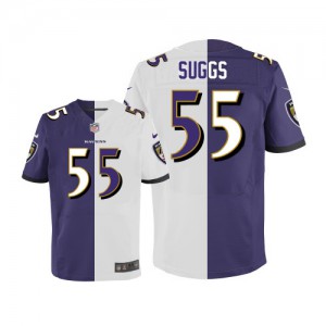 Hommes Nike Baltimore Ravens # 55 Terrell Suggs élite Team/route deux tonnes NFL Maillot Magasin