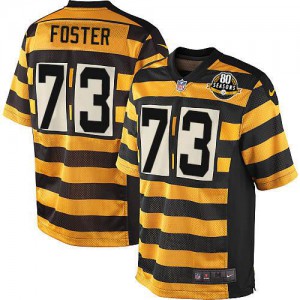 Hommes Nike Pittsburgh Steelers # 73 Ramon Foster élite jaune/noir alternent 80e anniversaire Throwback NFL Maillot Magasin Hommes Nike Pittsburgh Steelers # 73 Ramon Foster élite jaune/noir alternent 80e anniversaire Throwback NFL Maillot Magasin