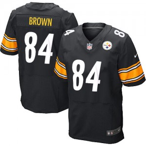 Hommes Nike Pittsburgh Steelers # 84 Antonio Brown élite noir équipe NFL Maillot Magasin de couleur