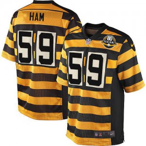 Hommes Nike Pittsburgh Steelers # 59 Jack Ham élite jaune/noir alternent 80e anniversaire Throwback NFL Maillot Magasin Hommes Nike Pittsburgh Steelers # 59 Jack Ham élite jaune/noir alternent 80e anniversaire Throwback NFL Maillot Magasin
