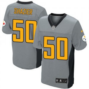 Hommes Nike Pittsburgh Steelers # 50 Ryan Shazier Élite gris ombre NFL Maillot Magasin