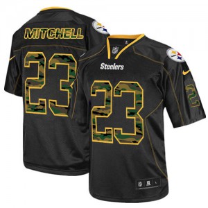 Hommes Nike Pittsburgh Steelers # 23 Mike Mitchell Élite noire Camo Fashion NFL Maillot Magasin