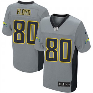 Hommes Nike San Diego Chargers # 80 Malcom Floyd élite gris ombre NFL Maillot Magasin