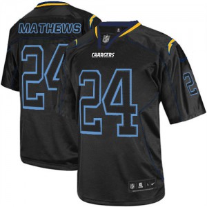 Hommes Nike San Diego Chargers # 24 Ryan Mathews élite Lights Out noir NFL Maillot Magasin
