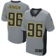 Men Nike San Diego Chargers &96 Jarret Johnson Elite Grey Shadow NFL Jersey