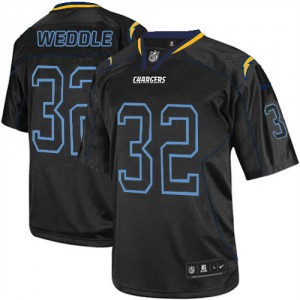 Hommes Nike San Diego Chargers # Eric Weddle Élite 32 Lights Out noir NFL Maillot Magasin