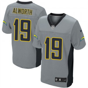 Hommes Nike San Diego Chargers # 19 Lance Alworth Élite gris ombre NFL Maillot Magasin