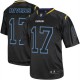 Men Nike San Diego Chargers &17 Philip Rivers Elite Lights Out Black NFL Jersey
