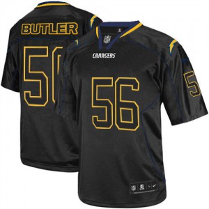 Hommes Nike San Diego Chargers # 56 Donald Butler élite Lights Out noir NFL Maillot Magasin