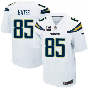 Hommes Nike San Diego Chargers # 85 Antonio Gates élite blanc C Patch NFL Maillot Magasin
