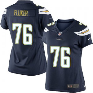 Femmes Nike San Diego Chargers # 76 D.J.Fluker Élite bleu marine équipe NFL Maillot Magasin de couleur