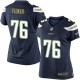 Women Nike San Diego Chargers &76 D.J.Fluker Elite Navy Blue Team Color NFL Jersey