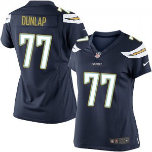 Femmes Nike San Diego Chargers # 77 King Dunlap Élite bleu marine équipe NFL Maillot Magasin de couleur