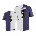 Men Nike Baltimore Ravens &5 Joe Flacco Elite Team/Road Two Tone NFL Jersey