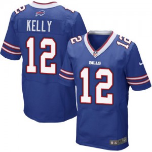 Hommes Nike Bills de Buffalo # 12 Jim Kelly Élite bleu Royal équipe NFL Maillot Magasin de couleur